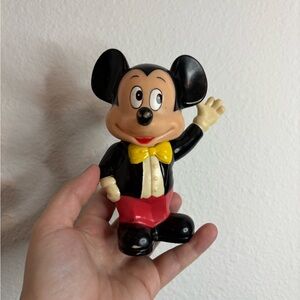 Vintage 1960s Disney Mickey Mouse Figure with Red and Yellow Accents